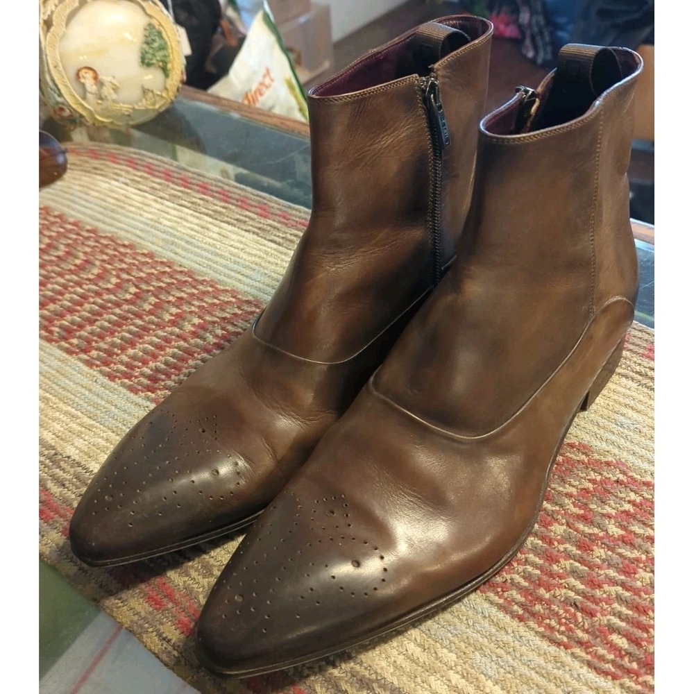 Men's Gorgeous Denis Italy Brown Leather Chelsea Boots Ankle Size EU45 US 11.5